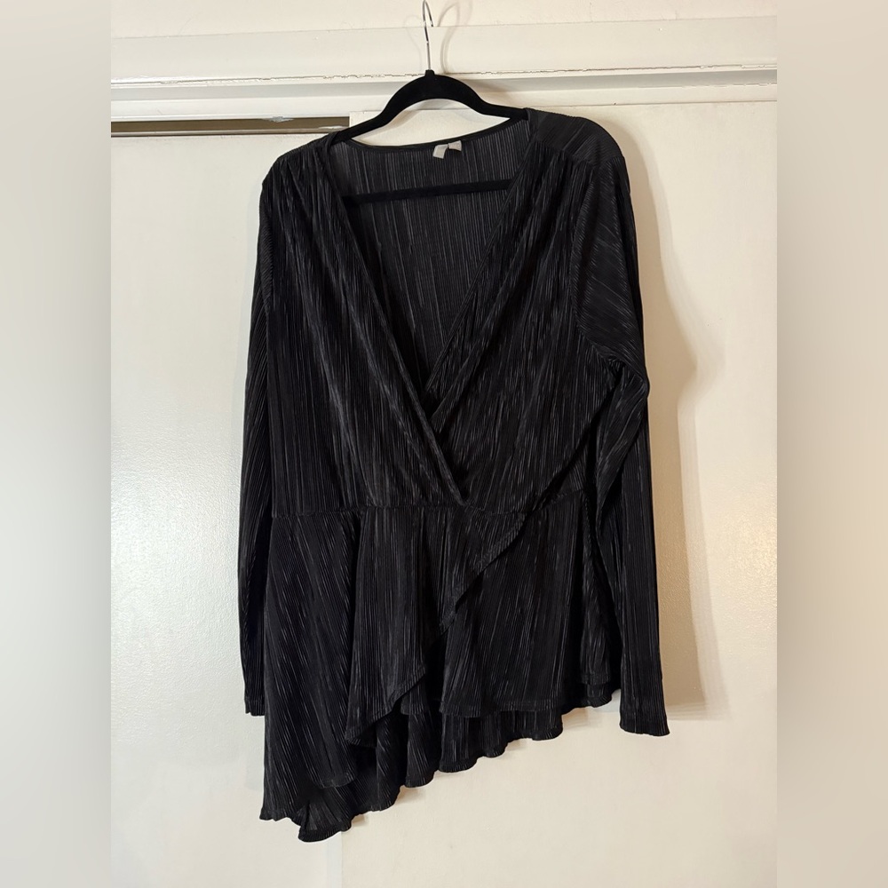 ASOS Black Long Sleeve Party Top